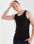 Tarnish Ribbed Singlet, Black product photo