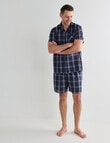 Chisel Woven Check Short PJ Set, Navy, Red & Grey product photo View 03 S