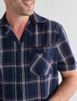 Chisel Woven Check Short PJ Set, Navy, Red & Grey product photo View 04 S