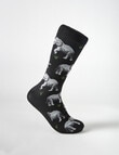 Mazzoni Bamboo-blend Elephant Dress Sock, Black & Grey product photo