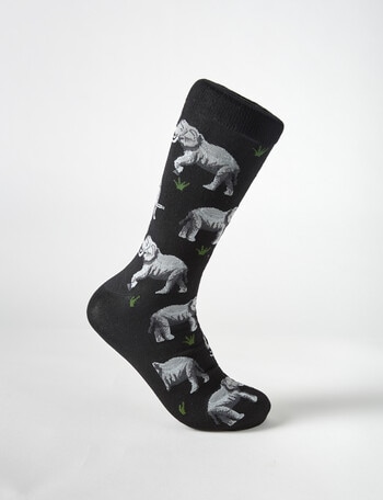 Mazzoni Bamboo-blend Elephant Dress Sock, Black & Grey product photo