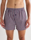Chisel Check Cotton Boxer, 2-Pack, Navy & Burgundy product photo View 02 S