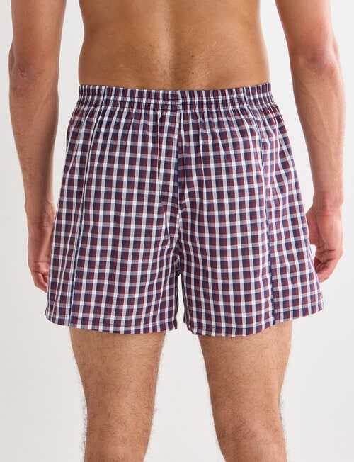 Chisel Check Cotton Boxer, 2-Pack, Navy & Burgundy product photo View 03 L