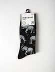 Mazzoni Bamboo-blend Elephant Dress Sock, Black & Grey product photo View 02 S