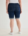 Denim Republic Curve Knee Length Shorts, Dark Rinse product photo View 02 S
