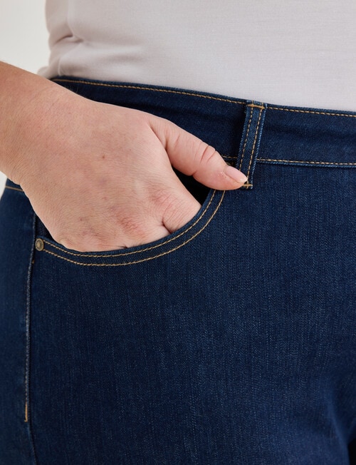 Denim Republic Curve Knee Length Shorts, Dark Rinse product photo View 04 L