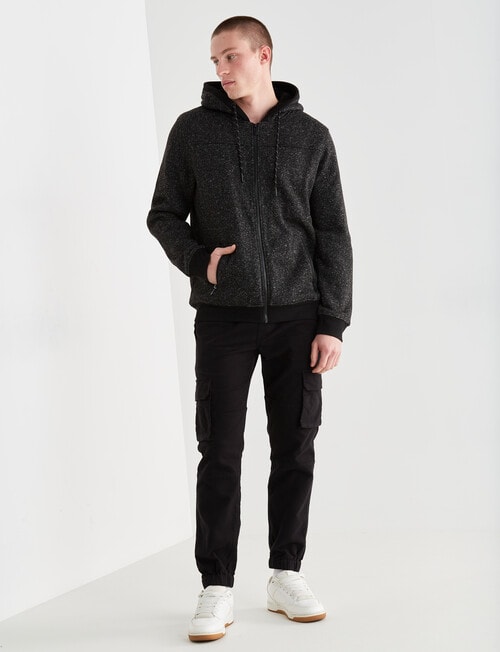 Tarnish Reno Sweat Zip Thur Hoodie, Black Marle product photo View 03 L