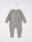 Teeny Weeny Sleep Rib Sleepsuit, Grey Marle product photo