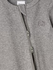 Teeny Weeny Sleep Rib Sleepsuit, Grey Marle product photo View 02 S