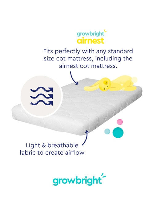 Growbright Airnest Waterproof Cot Mattress Protector product photo View 15 L
