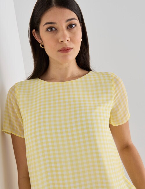 yellow gingham top