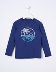Wavetribe Palm Surf Long Sleeve Rash Top, Ocean product photo