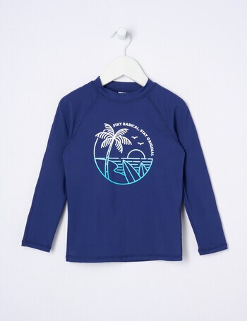 Wavetribe Palm Surf Long Sleeve Rash Top, Ocean product photo