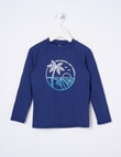 Wavetribe Palm Surf Long Sleeve Rash Top, Ocean product photo