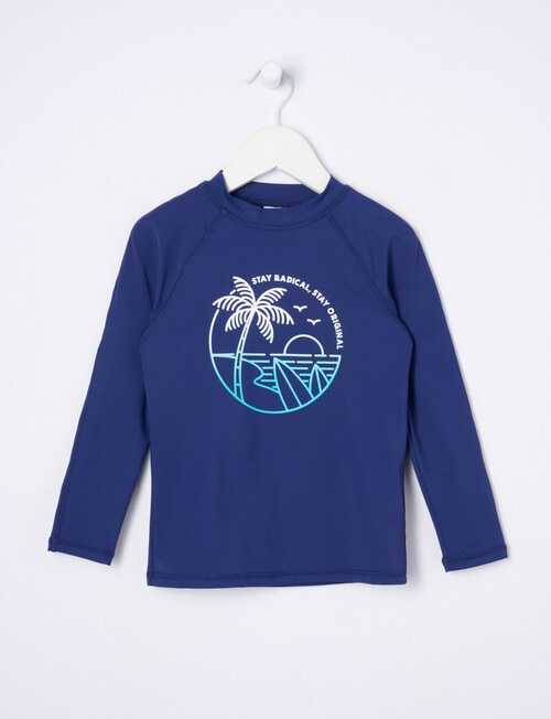 Wavetribe Palm Surf Long Sleeve Rash Top, Ocean product photo