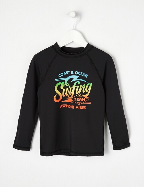Wavetribe Surf Long Sleeve Rash Top, Black product photo