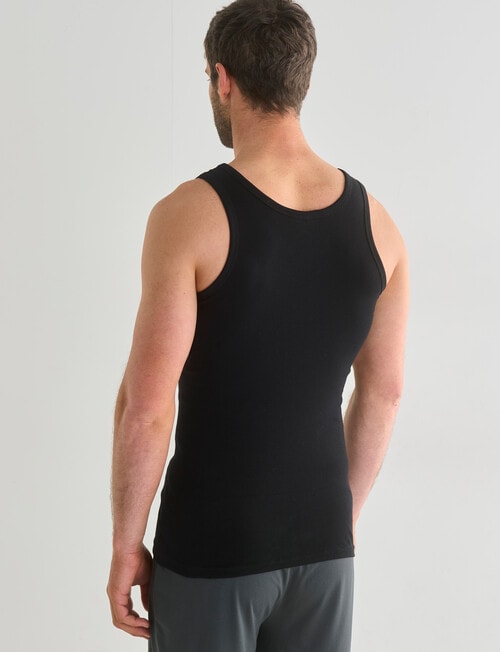 Mazzoni Cotton Rib Singlet, Black product photo View 02 L
