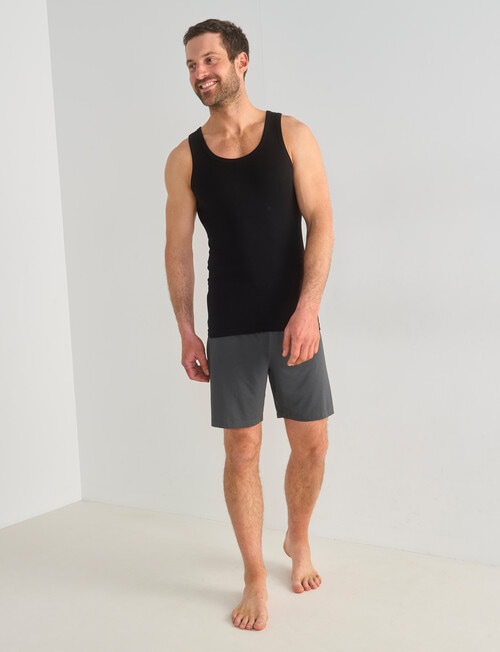 Mazzoni Cotton Rib Singlet, Black product photo View 03 L