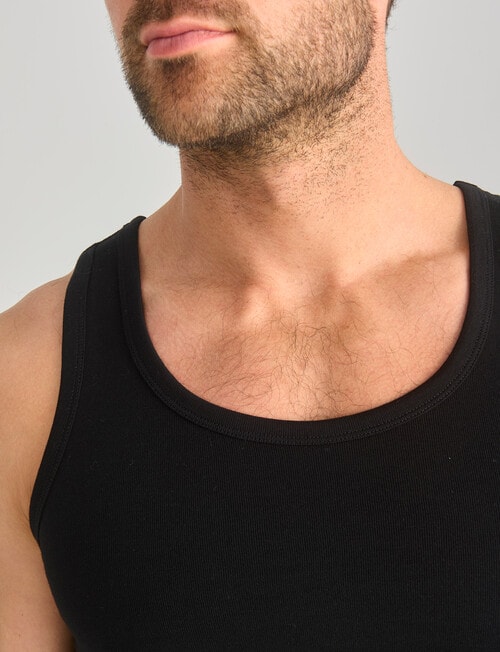Mazzoni Cotton Rib Singlet, Black product photo View 04 L