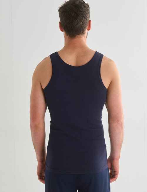 Mazzoni Cotton Rib Singlet, Navy product photo View 02 L