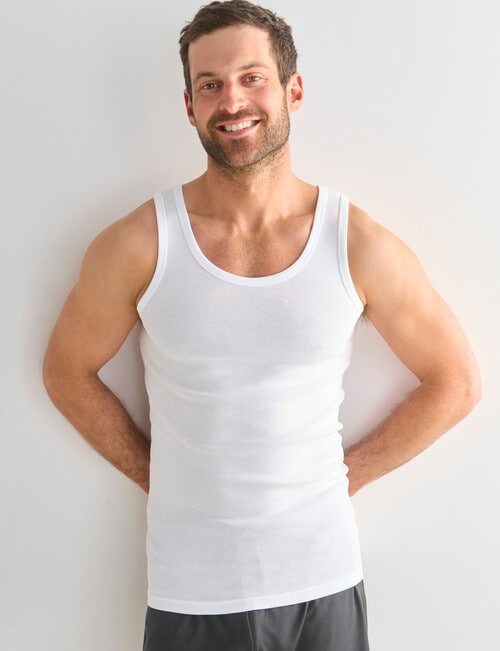 Mazzoni Cotton Rib Singlet, White product photo