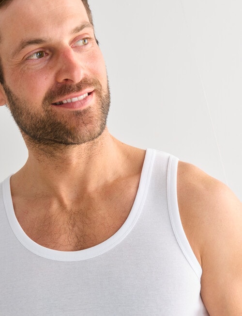 Mazzoni Cotton Rib Singlet, White product photo View 04 L