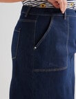Denim Republic Curve Knee Length A-Line Skirt, Dark Wash product photo View 04 S