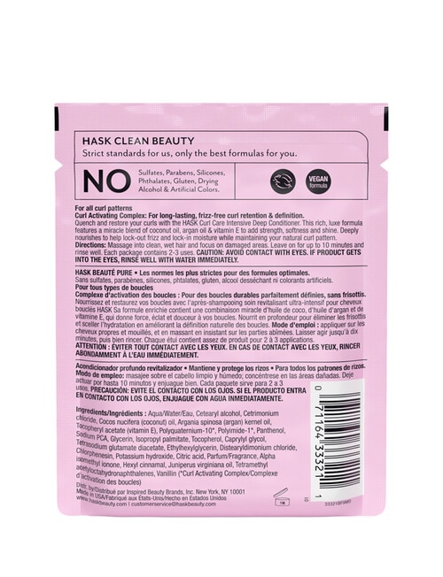Hask Curl Care Deep Conditioner Sachets, 50g product photo View 02 L