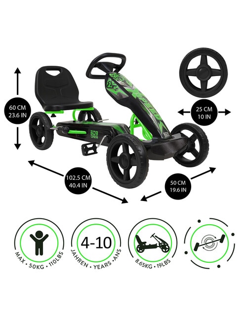 509 Crew Xspeed Pedal Go Cart, Green product photo View 02 L
