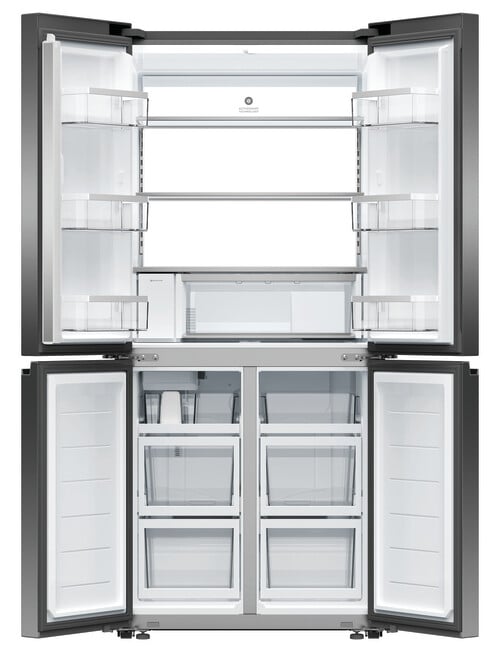 Fisher & Paykel 498L Quad Door Fridge Freezer with Ice & Water, Black Stainless, RF500QNUB1 product photo View 02 L