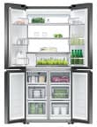 Fisher & Paykel 498L Quad Door Fridge Freezer with Ice & Water, Black Stainless, RF500QNUB1 product photo View 03 S