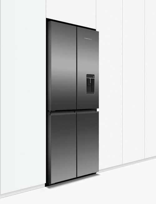 Fisher & Paykel 498L Quad Door Fridge Freezer with Ice & Water, Black Stainless, RF500QNUB1 product photo View 06 L