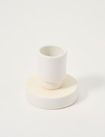 Home Fusion Ceramic Candle Holder, White product photo