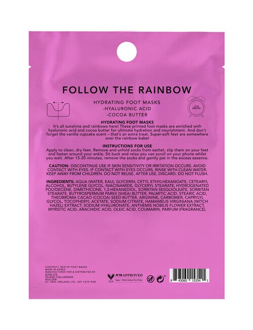 Holler and Glow Follow The Rainbow Foot Mask product photo View 03 L