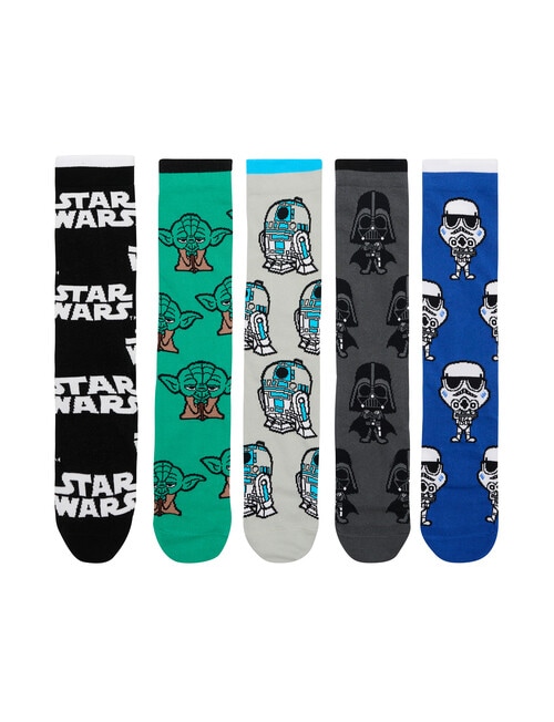 Licensed Star Wars Crew Socks, 5-Pack, Assorted product photo