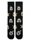 Licensed Star Wars Mandalorian & Grogu Crew Sock, Black product photo