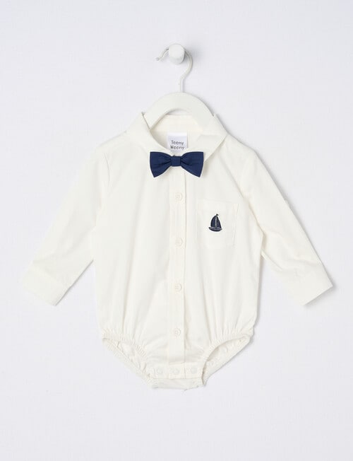 Teeny Weeny All Dressed Up Bodysuit Shirt, White product photo