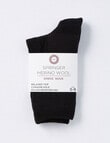 DS Socks Springer Health Merino Crew Socks, Black, 9-11 product photo View 02 S