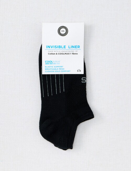 DS Socks Mesh Top Coolmax Liner Sock, Black, 5-9 product photo View 02 L