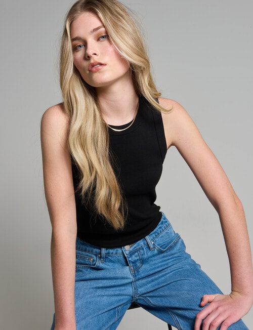 Mineral Hazel Rib Tank, Black product photo View 06 L