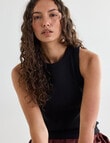 Mineral Hazel Rib Tank, Black product photo