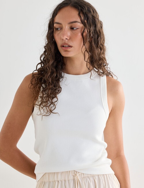 Mineral Hazel Rib Tank, White product photo View 05 L