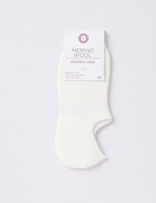 DS Socks Liner Merino Cush Sole Socks, White, 5-11 product photo View 02 L