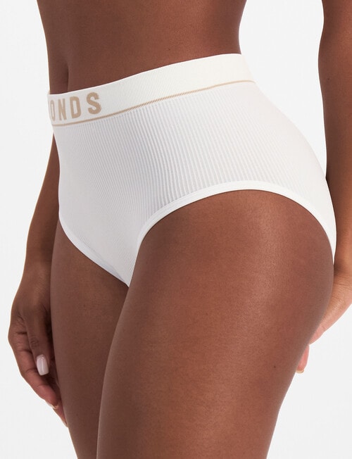 Bonds Retro Rib Hi Hi Brief, White, 8-22 product photo View 02 L