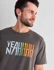 Mr Vintage YeahNah Tee, Graphite product photo View 04 S