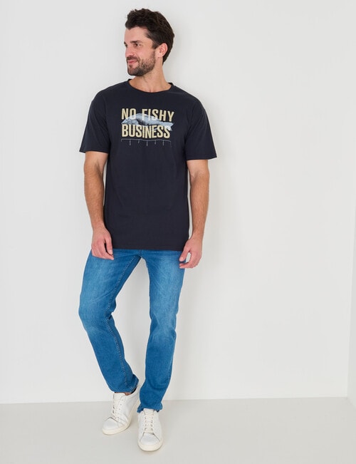 Mr Vintage No Fishy Business Tee, Navy product photo View 03 L