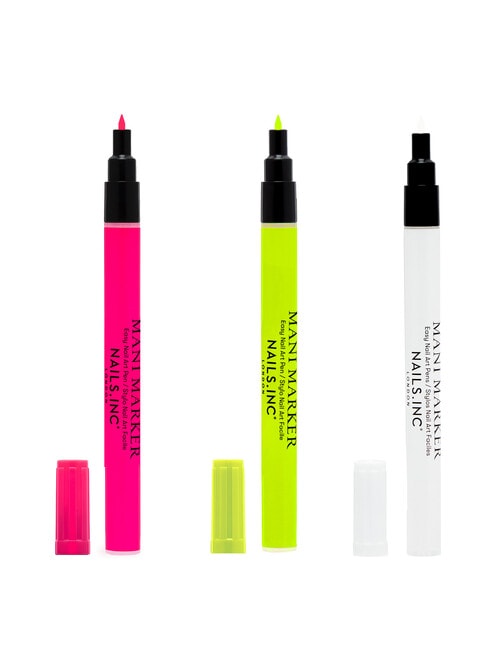 Nails Inc Mani Marker Nail Art Pen, Neon Trio, Pink Yellow, White product photo View 02 L