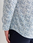 L+L Ayda Ditsy Printed Shirt, White & Blue product photo View 05 S