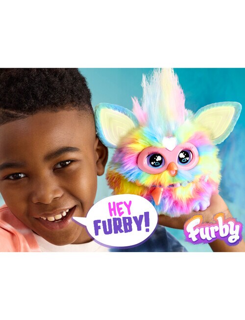 Furby Tie Dye, interactief pluche dier, Spaanse versie Furby Tie Dye, interactief pluche dier, Spaanse versie
