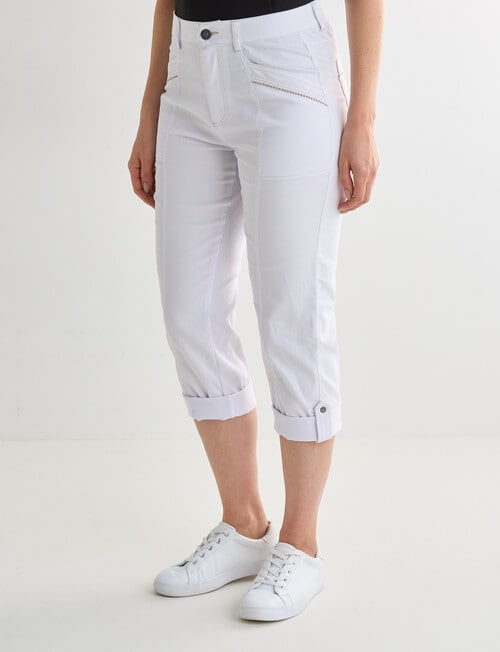 Line 7 Bermuda Capri Pant, White product photo